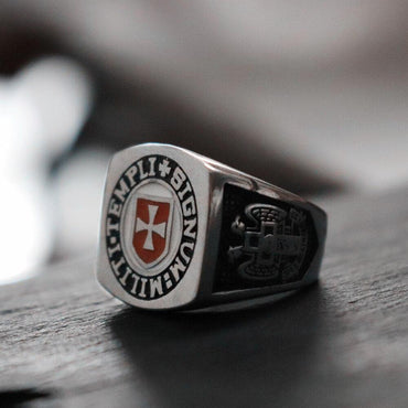 Knights of Templar Vintage Masonic Ring - Stainless Steel-rings-Masonic Makers