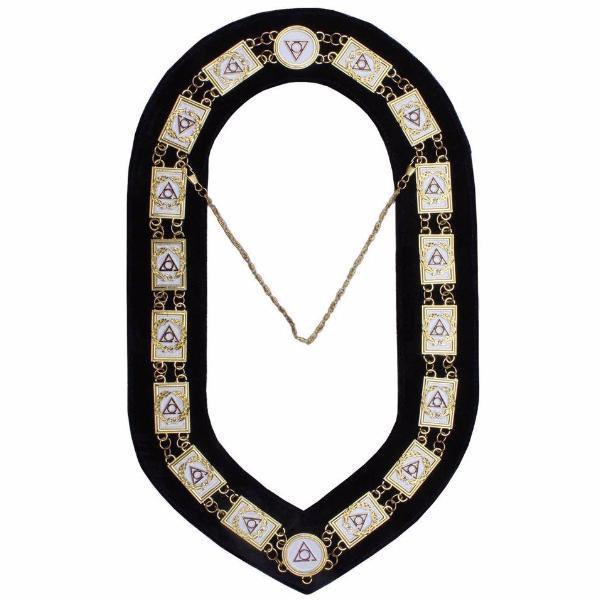 LOCOP PHA Masonic Chain Collar - Gold Plated on Black Velvet-Chain Collars-Masonic Makers