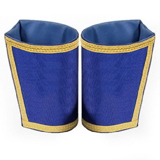 Masonic Cuff - Plain Blue Hand Embroidered-Cuffs-Masonic Makers