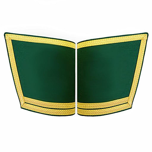 Masonic Cuff- Plain Green Hand Embroidered with Double Braid-Cuffs-Masonic Makers