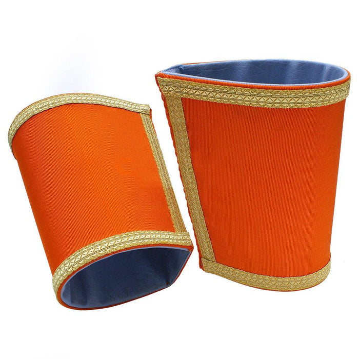 Masonic Cuff - Plain Orange Hand Embroidered-Cuffs-Masonic Makers