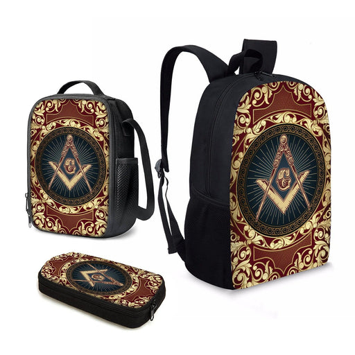 Masonic Square & Compass Blue Lodge Masonic Backpack - Pencil & Lunch Bag Included-Backpacks-Masonic Makers