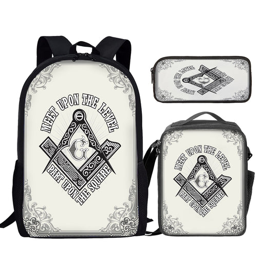 Masonic Square & Compass Blue Lodge Masonic Backpack - Pencil & Lunch Bag Included-Backpacks-Masonic Makers