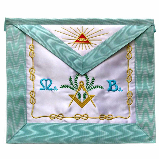 Master Mason Blue Lodge French Masonic Apron - Silk & Moire Star G-Aprons-Masonic Makers