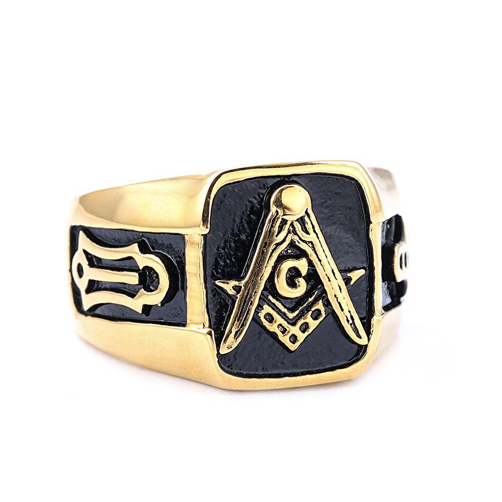 Master Mason Blue Lodge Gold Masonic Ring - Stainless Steel-rings-Masonic Makers