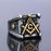 Master Mason Blue Lodge Gold & Silver Masonic Ring - Stainless Steel-rings-Masonic Makers