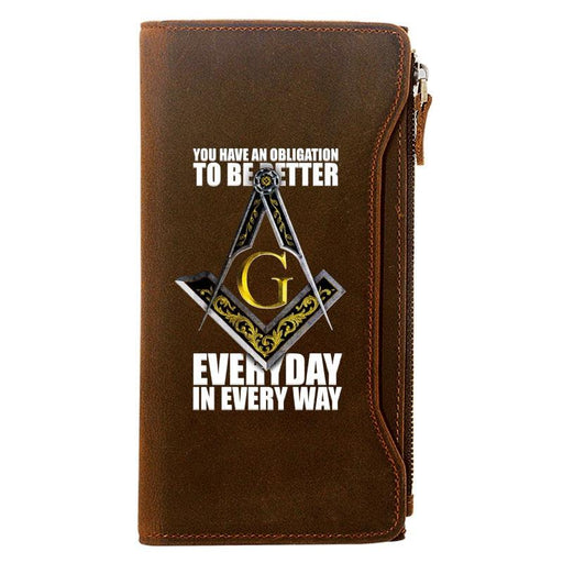 Master Mason Blue Lodge Leather Masonic Wallet - Freemason wallets-wallets-Masonic Makers