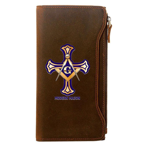 Master Mason Blue Lodge Leather Masonic Wallet - Freemason wallets-wallets-Masonic Makers