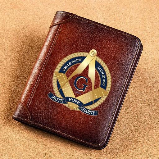 Master Mason Blue Lodge Leather Masonic Wallet - Freemason wallets-wallets-Masonic Makers