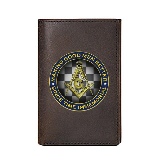 Master Mason Blue Lodge Leather Masonic Wallet - Freemason wallets-wallets-Masonic Makers