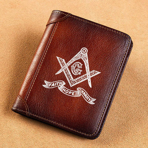 Master Mason Blue Lodge Leather Masonic Wallet - Freemason wallets-wallets-Masonic Makers