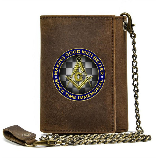 Master Mason Blue Lodge Leather Masonic Wallet - Freemason wallets-wallets-Masonic Makers