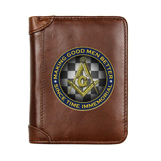 Master Mason Blue Lodge Leather Masonic Wallet - Freemason wallets-wallets-Masonic Makers