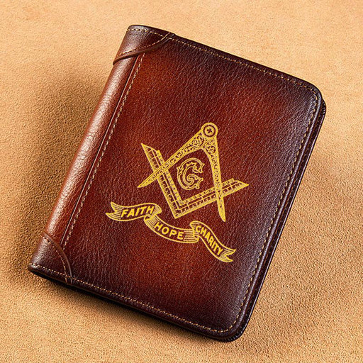 Master Mason Blue Lodge Leather Masonic Wallet - Freemason wallets-wallets-Masonic Makers