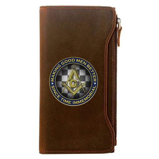 Master Mason Blue Lodge Leather Masonic Wallet - Freemason wallets-wallets-Masonic Makers