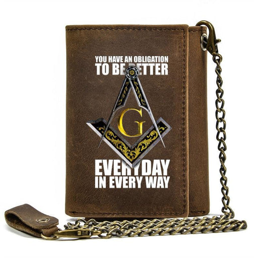 Master Mason Blue Lodge Leather Masonic Wallet - Freemason wallets-wallets-Masonic Makers