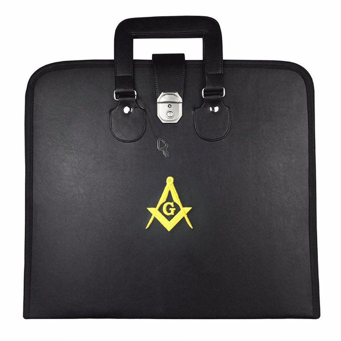 Master Mason Blue Lodge Masonic Apron Case - Black Imitation Leather-Apron Cases-Masonic Makers