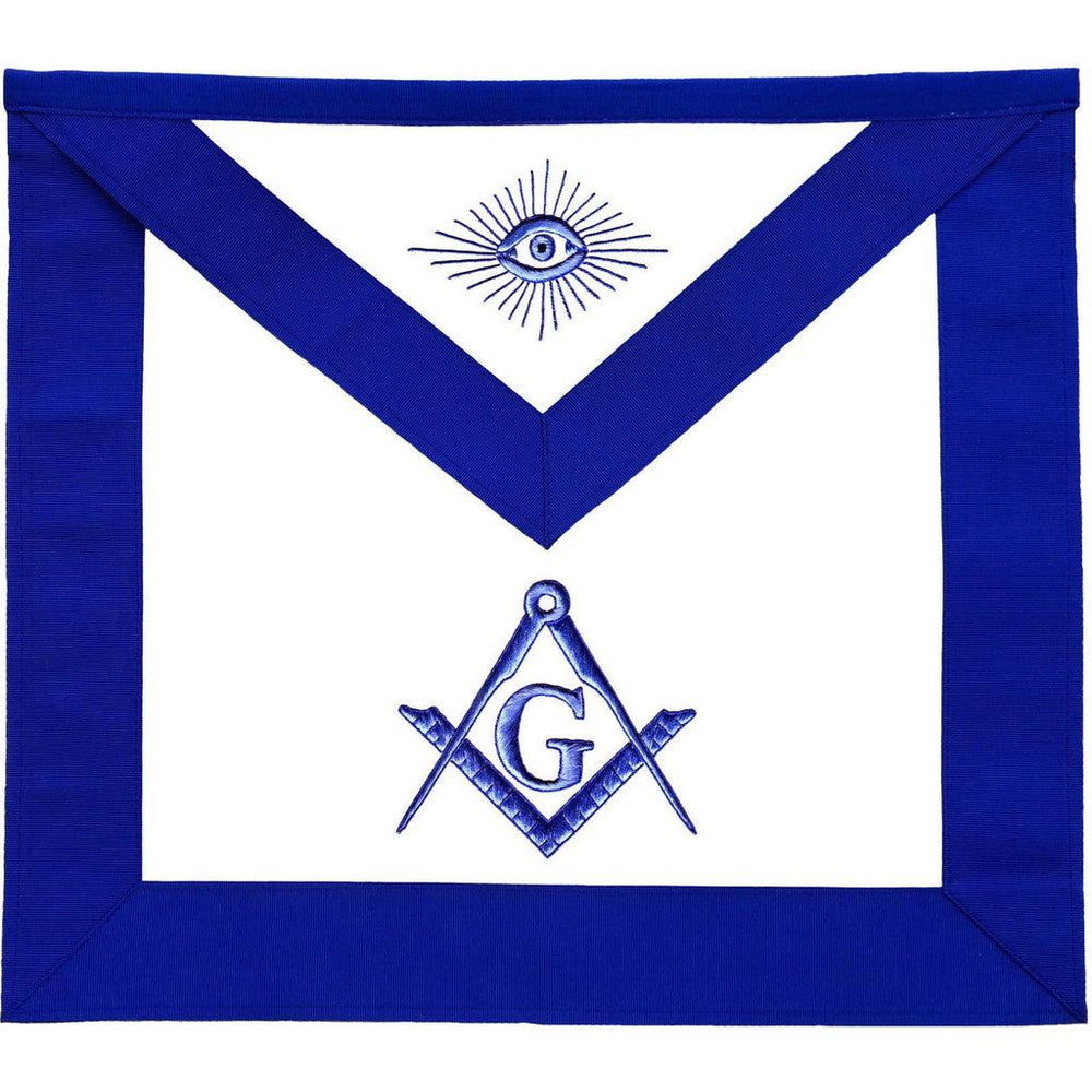 Master Mason Blue Lodge Masonic Apron - Square & Compass G Royal Blue-Aprons-Masonic Makers