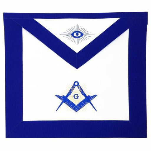 Master Mason Blue Lodge Masonic Apron - White & Blue Square & Compass G-Aprons-Masonic Makers