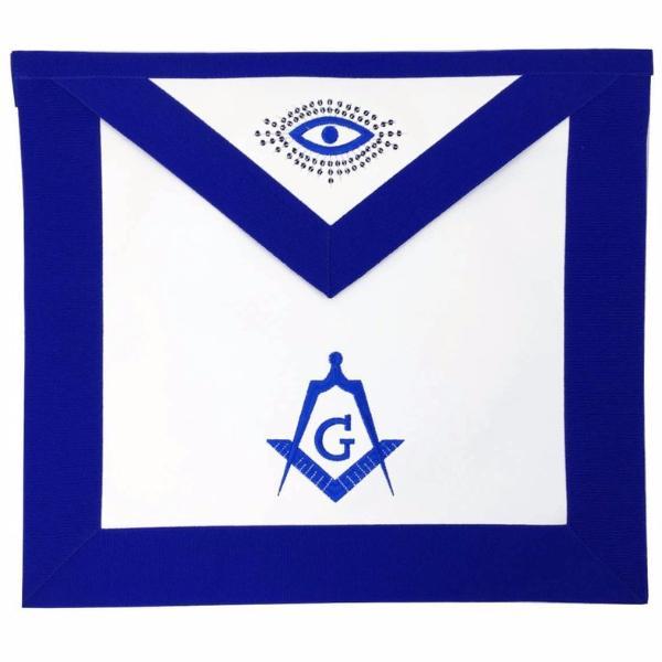 Master Mason Blue Lodge Masonic Apron - White & Royal Blue-Aprons-Masonic Makers