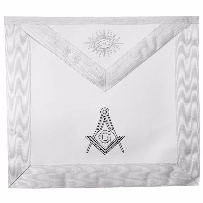 Master Mason Blue Lodge Masonic Apron - White Square & Compass G-Aprons-Masonic Makers