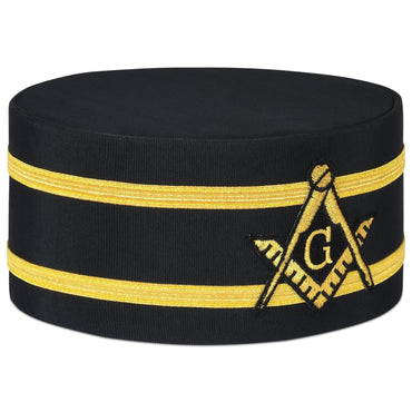 Master Mason Blue Lodge Masonic Crown Cap - Black With Double Braid-Crown Caps-Masonic Makers