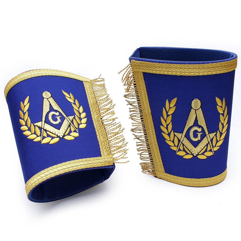 Master Mason Blue Lodge Masonic Cuff - Blue Embroidered Square & Compass G-Cuffs-Masonic Makers