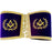 Master Mason Blue Lodge Masonic Cuff - Dark Blue with Gold Bullion Embroidery with Fringe-Cuffs-Masonic Makers