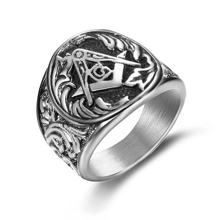 Master Mason Blue Lodge Masonic Ring - Stainless Steel-rings-Masonic Makers