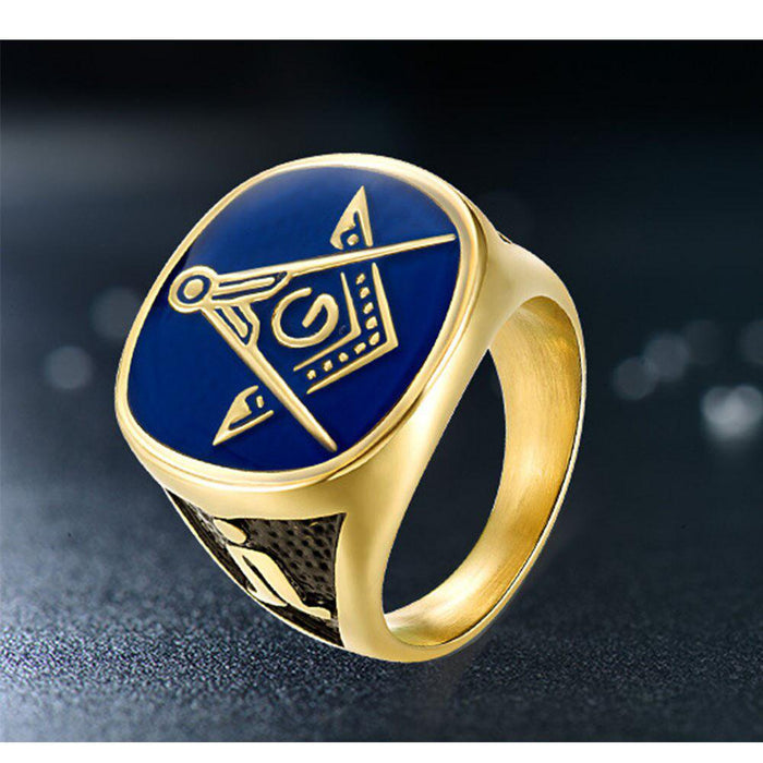 Master Mason Blue Lodge Masonic Ring - Stainless Steel-rings-Masonic Makers