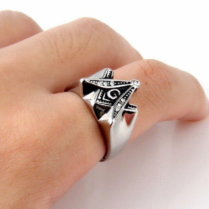 Master Mason Blue Lodge Masonic Silver Ring - Freemasonry Jewellery-rings-Masonic Makers