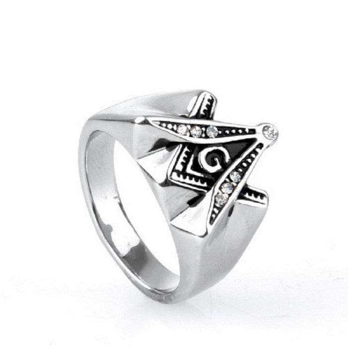 Master Mason Blue Lodge Masonic Silver Ring - Freemasonry Jewellery-rings-Masonic Makers