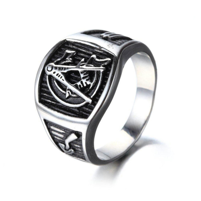 Master Mason Blue Lodge Masonic Silver Ring - Stainless Steel-rings-Masonic Makers