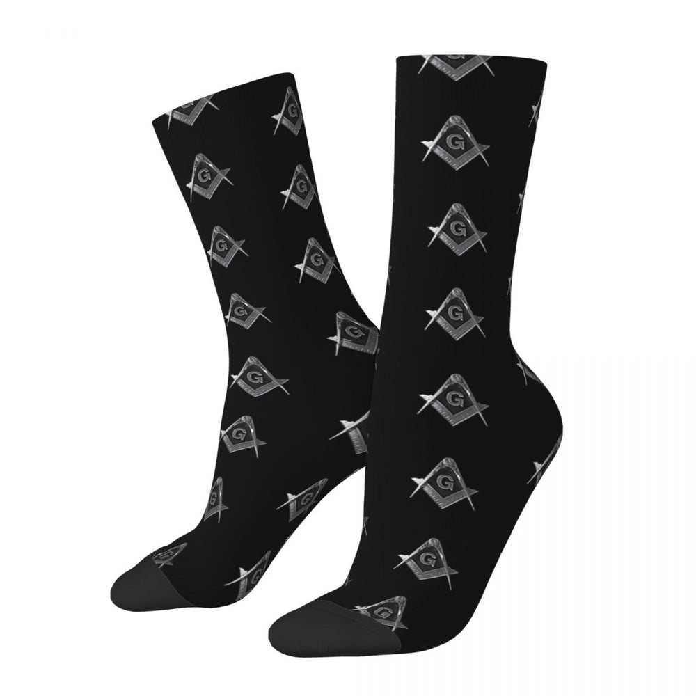 Master Mason Blue Lodge Masonic Socks - Black with Emblem-Socks-Masonic Makers