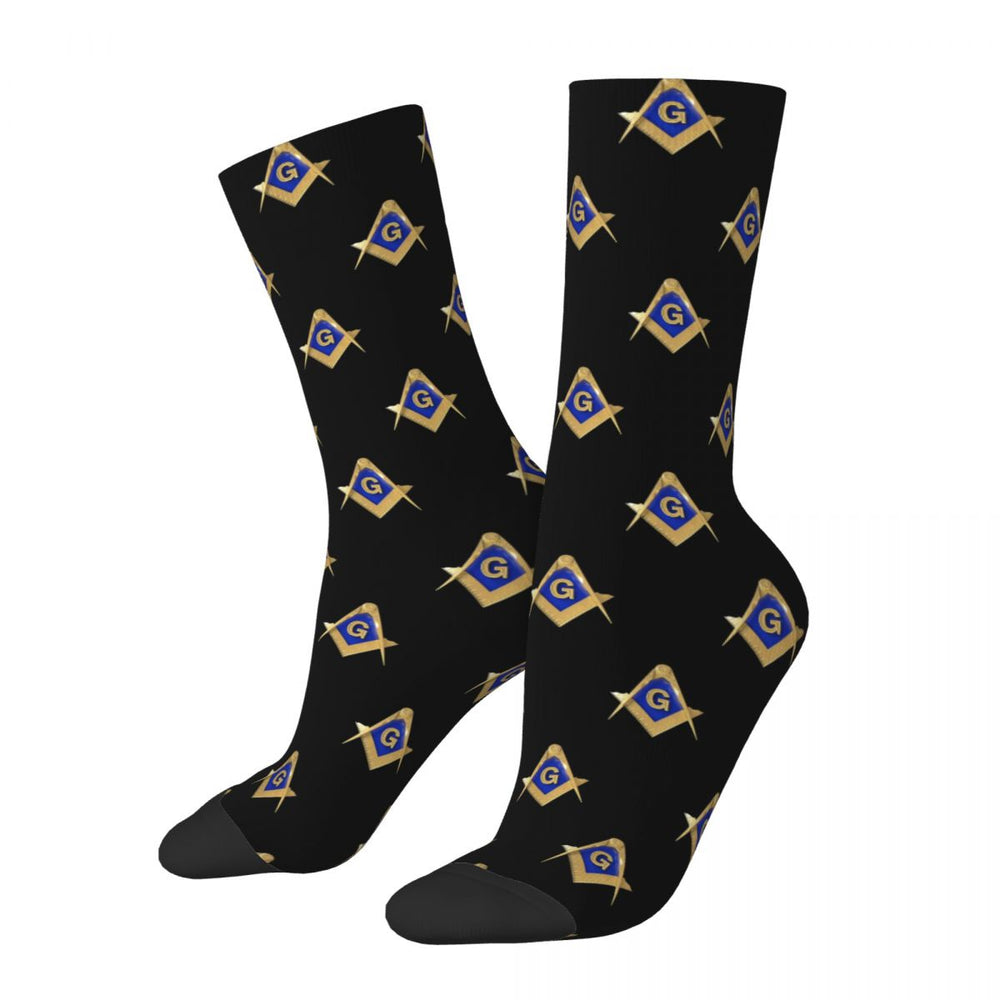 Master Mason Blue Lodge Masonic Socks - Black with Emblem-Socks-Masonic Makers