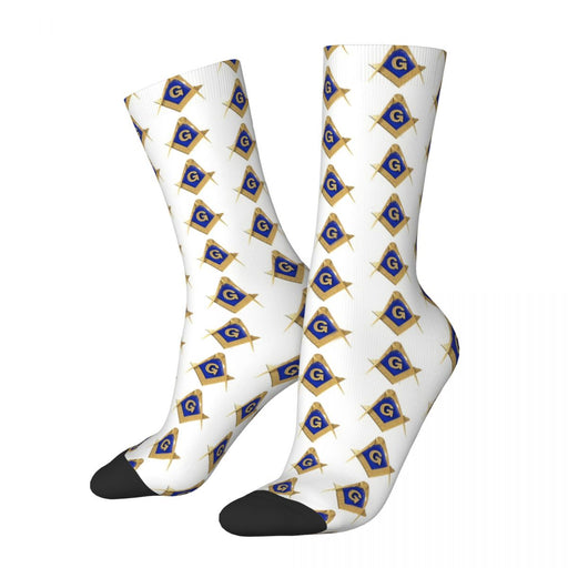 Master Mason Blue Lodge Masonic Socks - Black with Emblem-Socks-Masonic Makers