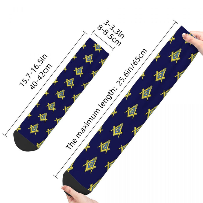 Master Mason Blue Lodge Masonic Socks - Blue with Emblem-Socks-Masonic Makers