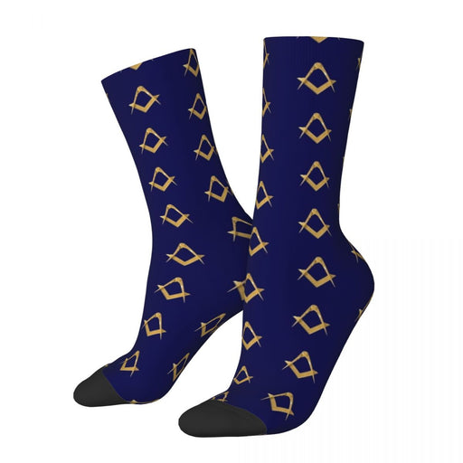 Master Mason Blue Lodge Masonic Socks - Blue with Emblem-Socks-Masonic Makers