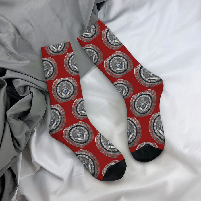 Master Mason Blue Lodge Masonic Socks - Red-Socks-Masonic Makers