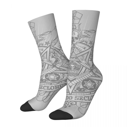 Master Mason Blue Lodge Masonic Socks - White with Emblem-Socks-Masonic Makers