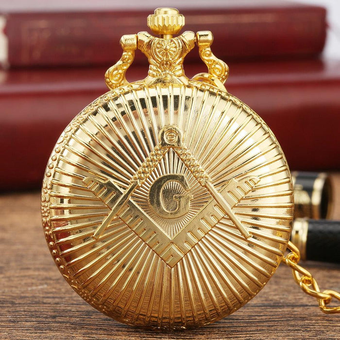 Master Mason Blue Lodge Masonic Vintage Quartz Pocket Watch-Pocket Watches-Masonic Makers