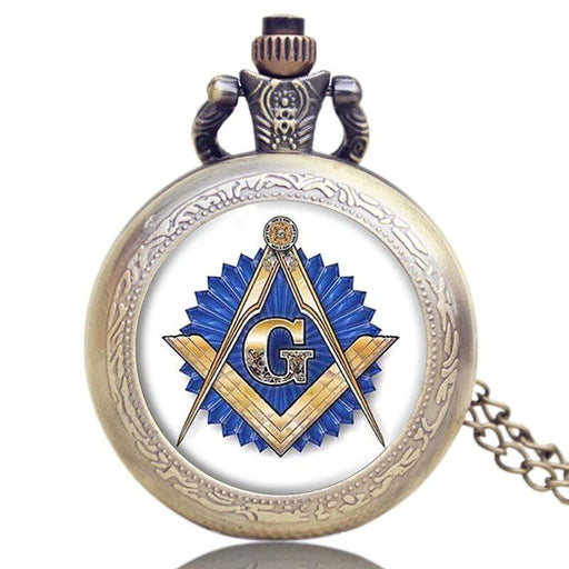 Master Mason Blue Lodge Masonic Vintage Quartz Pocket Watch-Pocket Watches-Masonic Makers