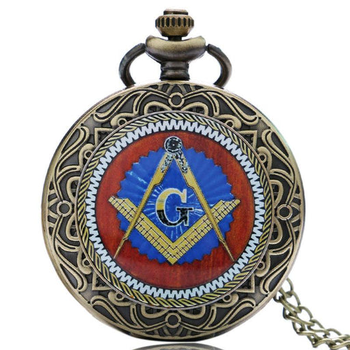 Master Mason Blue Lodge Masonic Vintage Quartz Pocket Watch-Pocket Watches-Masonic Makers