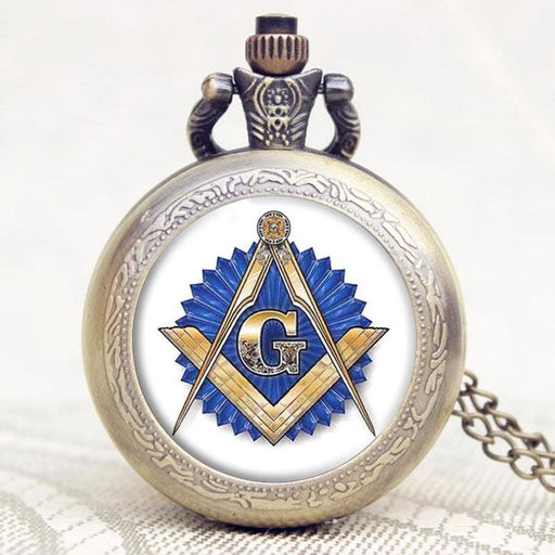 Master Mason Blue Lodge Masonic Vintage Quartz Pocket Watch-Pocket Watches-Masonic Makers