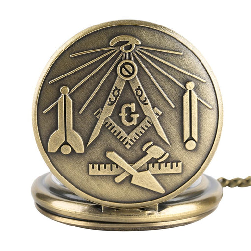 Master Mason Blue Lodge Masonic Vintage Quartz Pocket Watch-Pocket Watches-Masonic Makers