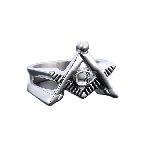 Master Mason Blue Lodge Silver Masonic Ring - Stainless Steel-rings-Masonic Makers