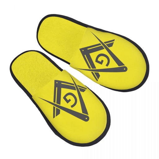 Master Mason Blue Lodge Yellow Masonic House Shoe - Cotton-House Shoes-Masonic Makers