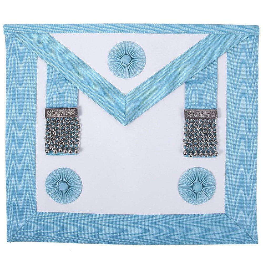 Master Mason Craft English Regulation Masonic Apron - White & Turquoise-Aprons-Masonic Makers