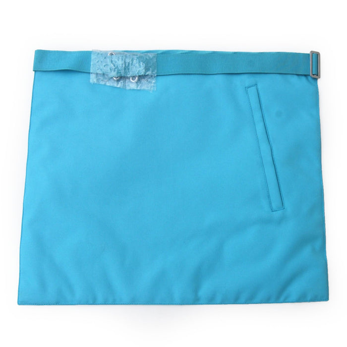 Master Mason Emulation Rite English Regulation Masonic Apron - Turquoise Moire with Three Rosettes-Aprons-Masonic Makers