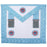 Master Mason Emulation Rite English Regulation Masonic Apron - Turquoise Moire with Three Rosettes-Aprons-Masonic Makers